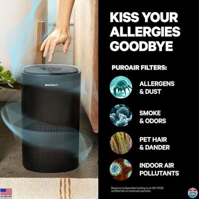 Purificador de aire HEPA para habitaciones grandes de hasta 1.000 pies cuadrados - Filtros 99,9% contaminantes Foto 4 de 4