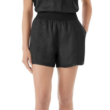 Members Mark Womens Short Sz S Black Tencel Pull On Lightweight Side Slit Summer