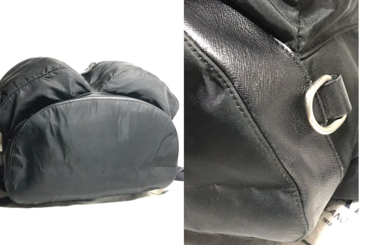 Excellent Condition PRADA Nylon x Leather Triangle Plate Backpack  V 164 Model thumbnail 5