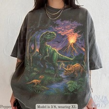 Vintage Jurassic Dinosaur 90s Graphic T-Shirt, Retro T-Rex & Triceratops Shirt