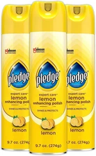 Pledge Enhancing Polish, Furniture & Wood Spray, Lemon Scent, 9.7Oz (Pack of 3)