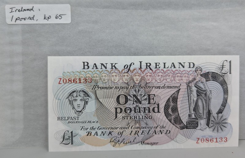 BANK OF IRELAND "BELFAST" 1 POUND £1 ~Sig. O'Neill~ KP 65 - CRISP CONDITION!