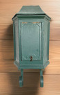 Old Solid Metal P.N. Co 1930’s Wall Mount Locking Mailbox with Paper Holder 17+"