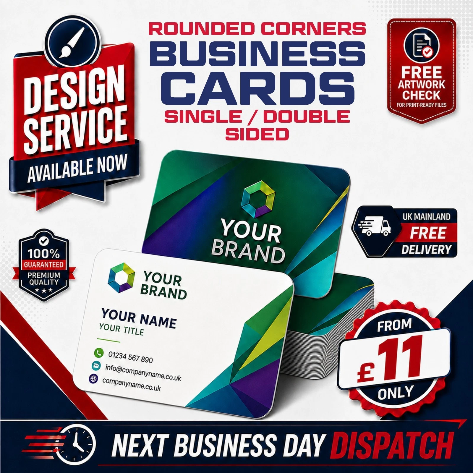 custom rounded corners premium business cards printing