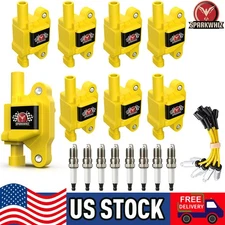 8* Ignition Coil+Spark Plug+Wire set UF413 For Cadillac Chevy Silverado 1500 GMC