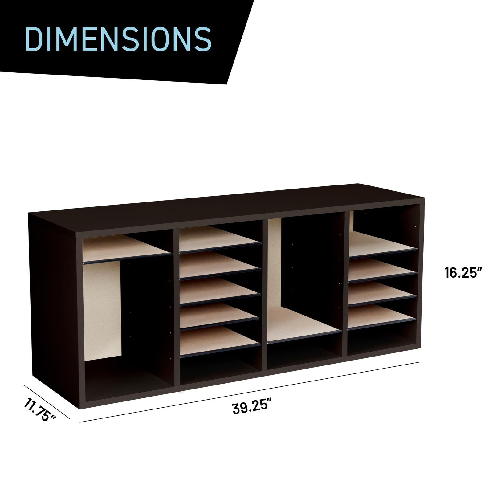 Wooden and Organizer for Home Office and Classroom, Adjustable Shelves and St...