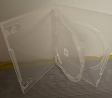 3 DISC TRANSPARENT DVD/CD Case 14mm FLIP Design  Clips for Artwork