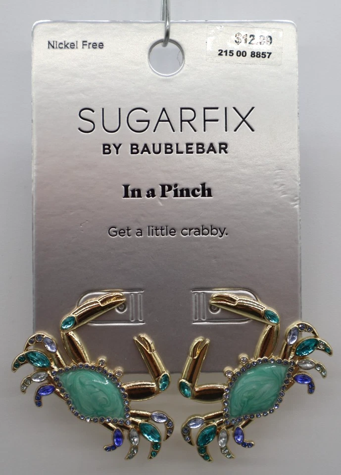 Pendientes de pesca Sugarfix Baublebar Sea Life azul en un apuro nuevos con etiquetas Foto 2 de 3