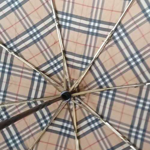 Ancien parapluie créateur Nina Ricci Paris Nova check télescopique pliable RARE - Photo 8/10