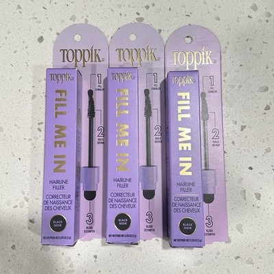 Toppik Fill Me In Hair Line Wand Black Noir Brows Beard Mustache Lot Of 3
