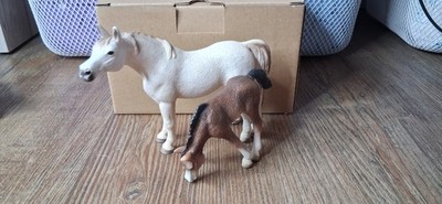 Schleich Pferde Araber Stute Und Fohlen 13630, 13652