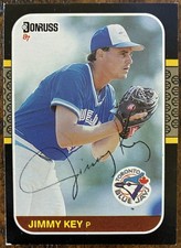1987 DONRUSS #244 JIMMY KEY AUTO SIGNED CARD TORONTO BLUE JAYS!!
