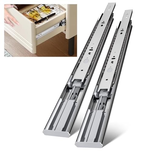 20 Inch Drawer Slides Side Mount Dresser Drawer Rails Heavy Soft Close 6 Pairs - Picture 2 of 8