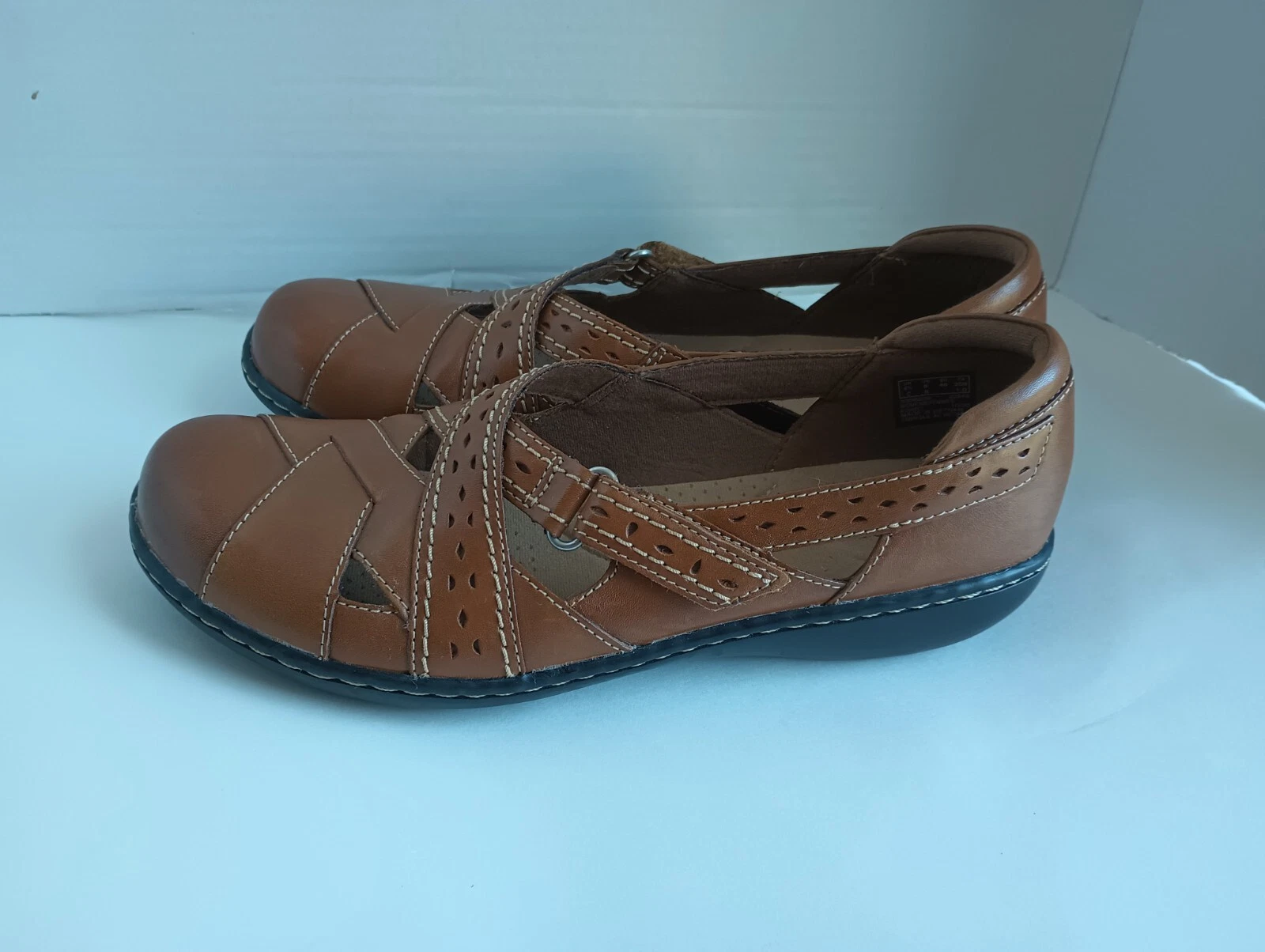 Ballerine Clarks donna Mary Jane taglia 9 cognac comfort ballet Cottagecore Academia