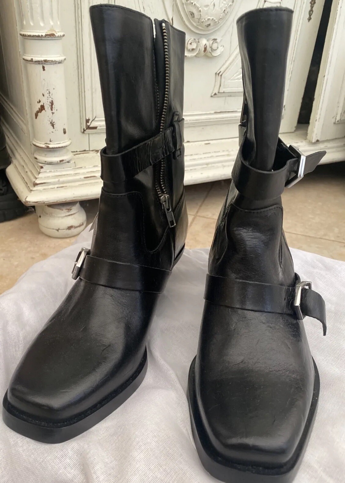 Zara SRPLS black leather boots size 6 RRP £149.99 BNWT image 10