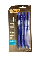 BIC VLGBP41-Blu Velocity Bold Retractable Ball Pen Bold Point 1.6mm Blue 4-Count