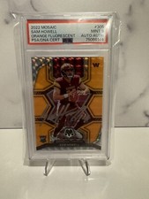 2022 Mosaic Sam Howell RC Orange Fluorescent Auto 14/25 PSA 9  Jersey Number!!!!