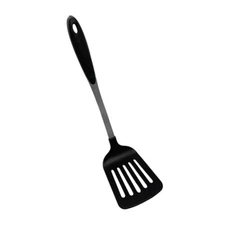 Black Nylon Slotted Turner/Spatula, 12 inch, Non Stick Handle