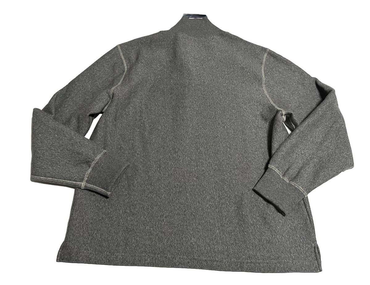 Todd Snyder Garment Dye Salt & Pepper Gray 1/4 Zip Mock Neck