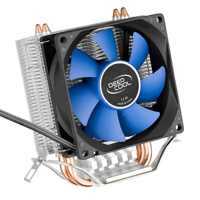 80mm CPU Fan LGA1156 1155 1150 Silent Cooler Aluminum Heatsink Dual Copper Pipe