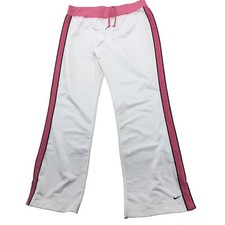 Woman's Nike White Pink Track Warm up Joggers Pants Large 34x32
