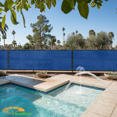 #ad #ad 16ft Custom Windscreen Privacy Fence Screen Heavy Duty Mesh Shade Cover Blue $333.73