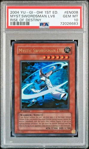 2004 Yugioh Mystic Swordsman LV6 PSA 10 RDS-EN008 1st Edition Ultra Rare GEMMINT