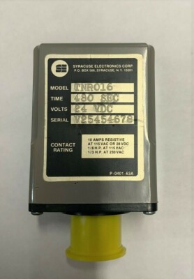 SYRACUSE ELECTRONICS CORP TNR016 RELAY 24VDC TIME 480 SEC NEW NO PACKAGE