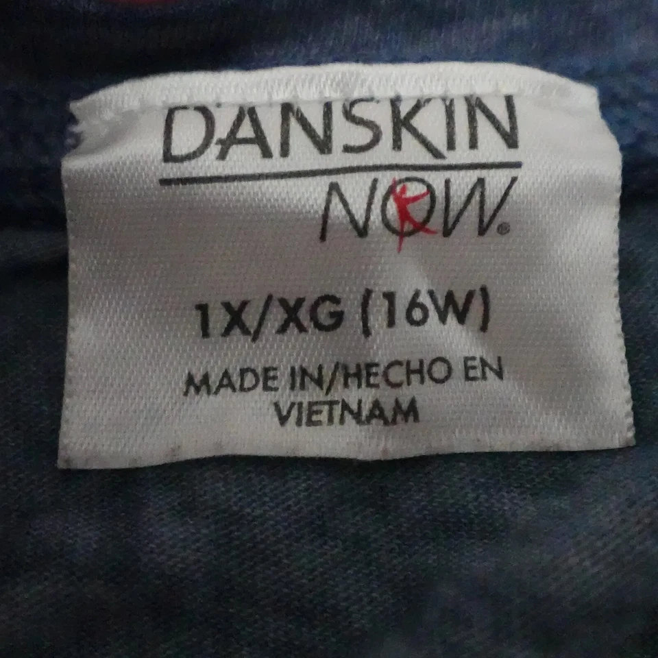 Camisetas Danskin Now para mujer 1X azul bloque de color raglán manga 3/4 informales Foto 2 de 4