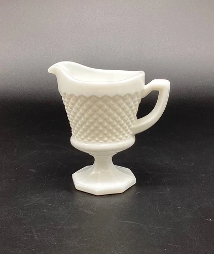 Vtg Westmoreland English Hobnail White Milk Glass Footed/Pedestal Creamer