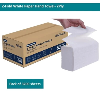 ONETOUCH Papier Handtücher Z faltbar Taschentücher mehrfach gefaltet Premium Qualität PACK 2-LAGIG 3200