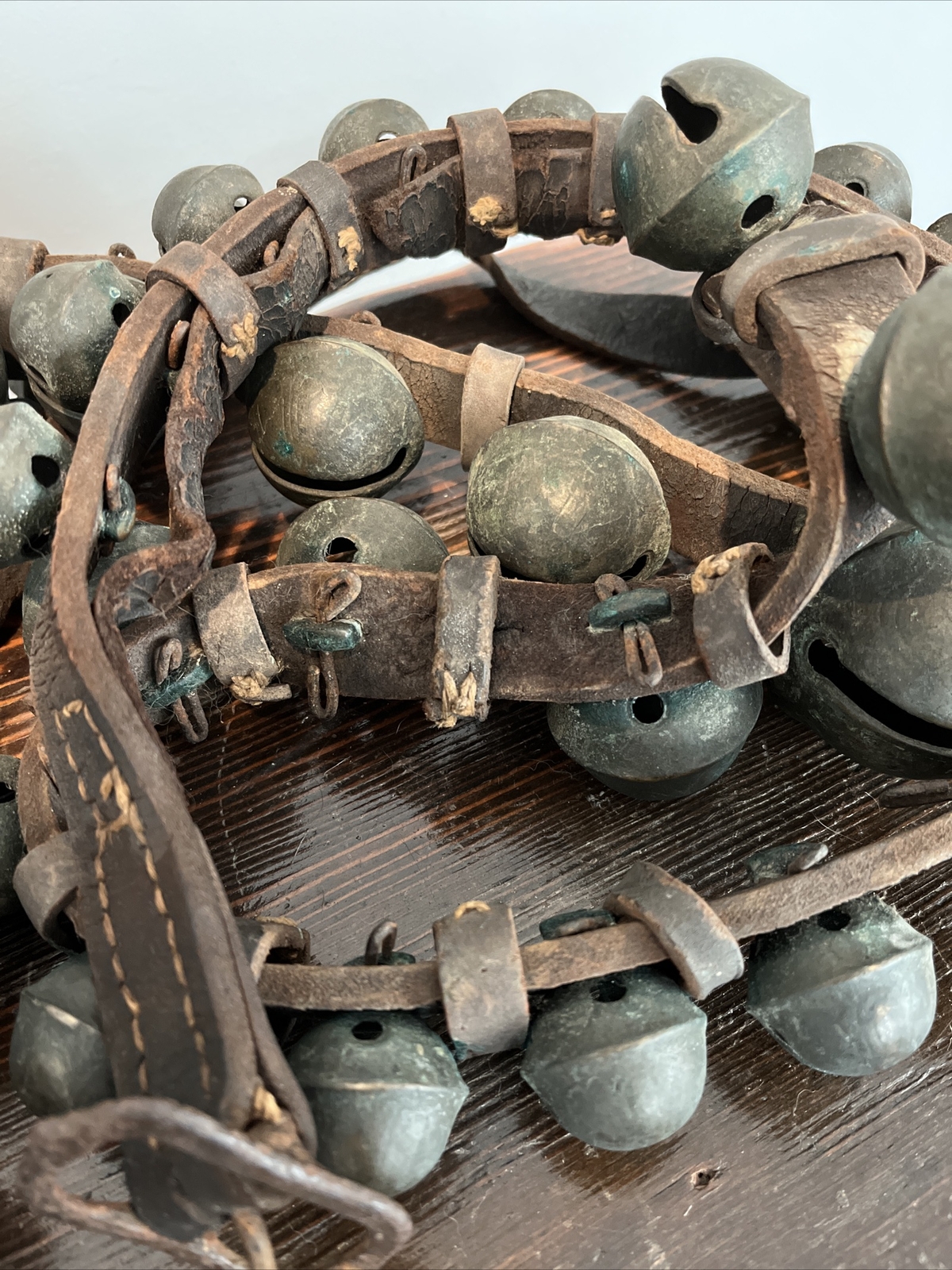 Antique 87 inch 48 Graduated Sleigh Jingle Bells Carriage Collar Bell