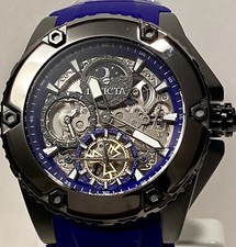 51mm Auto Skeleton DUAL TIME Day/Night Gunmetal/Purple Strap AKULA Invicta Watch