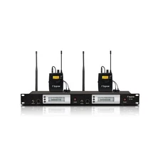 UHF Dual Wireless in-Ear Monitor System with Earphone, Metal Wireless IEM Sys...