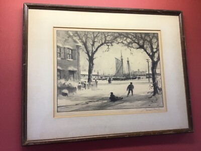 Gordon Grant Lithograph ''Arching Elms in Winter'' 1935 AAA 