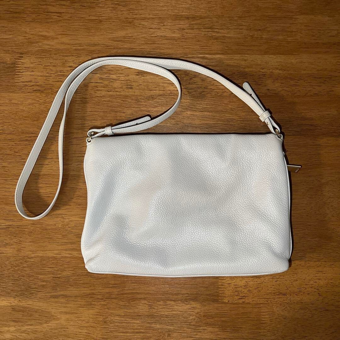FURLA Logo NOEMI Leather Crossbody Bag Women White With