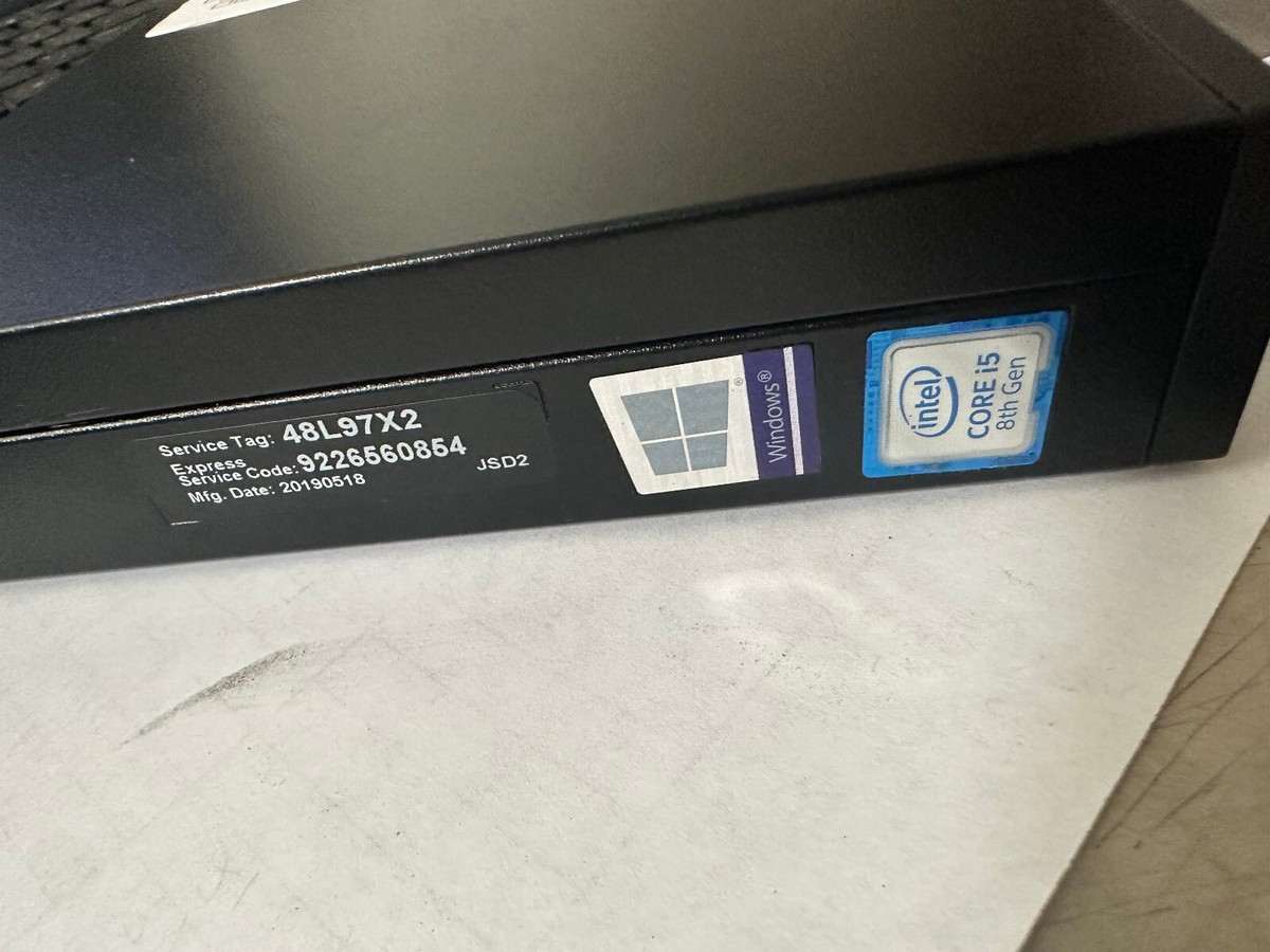 DELL OPTIPLEX 3060 MICRO i5-8500T 2.1GHZ RAM 16GB SSD 500GB DELL OPTIPLEX 3060 MICRO i5-8500T 2.1GHZ RAM 16GB SSD 500GB