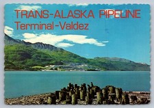 Postcard Alaska Valdez Trans-Alaska Pipeline Terminal Scenic View 6x4 1977 M700