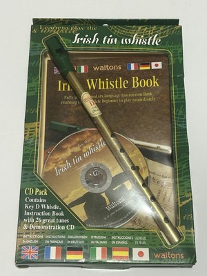 Waltons Irish Tin Whistle In D Instruction Book & Demonstration CD 26 Songs New
