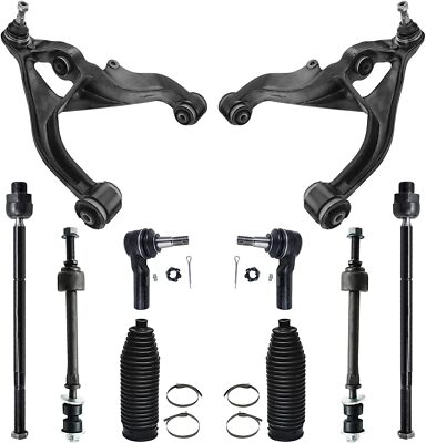 4WD 5-Lug Front Lower Control Arms Sway Bars Tie Rods for 2006-10 Dodge Ram 1500