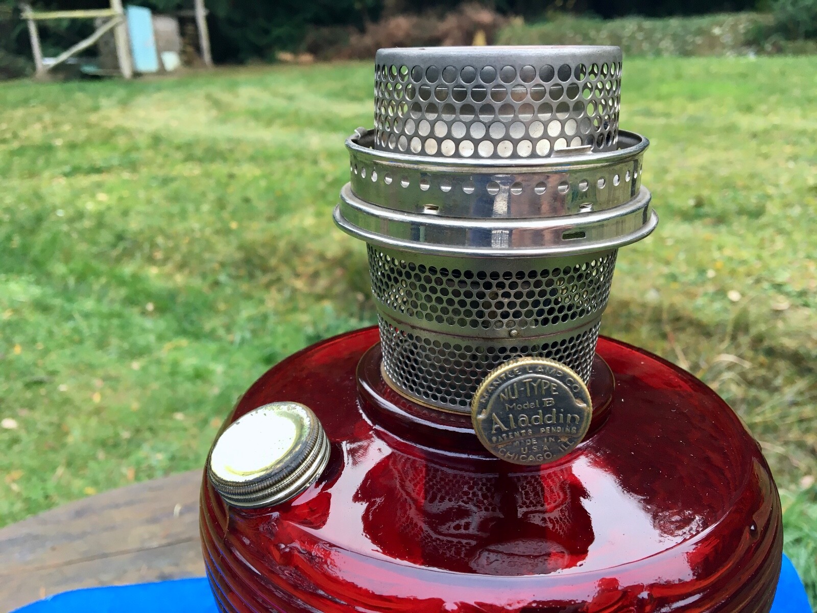 19371938 Aladdin Oil Lamp B83 Ruby Crystal Beehive eBay