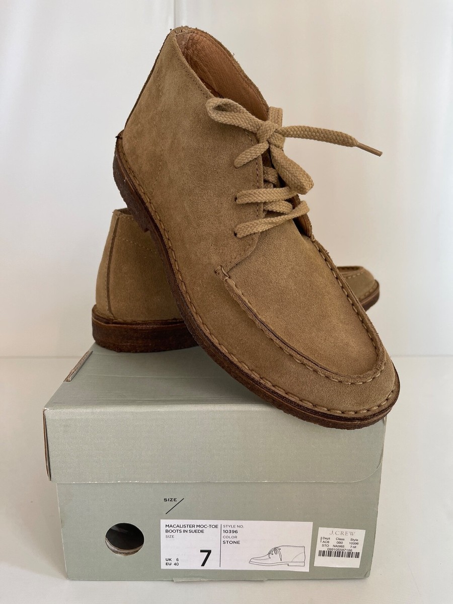 NWB Suede Macalister boot with moccasin toe Stone Size 7-M