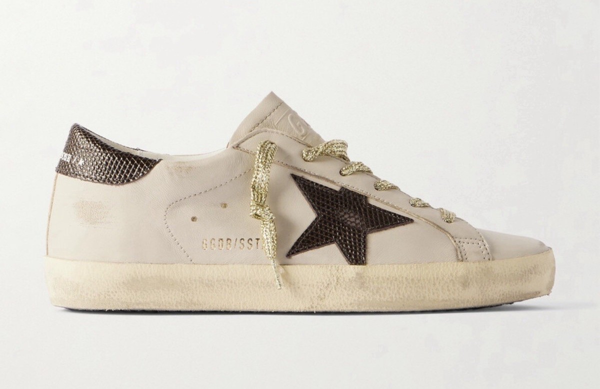 【関税&送料込】Golden Goose Sneakers Beige Golden Goose Superstar sneakers Beige Olive Green Lizard NIB