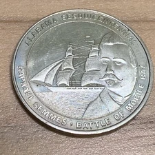 Alabama Sesquicentennial Raphael Semmes Battle Of Mobile Bay Token Coin. =A41
