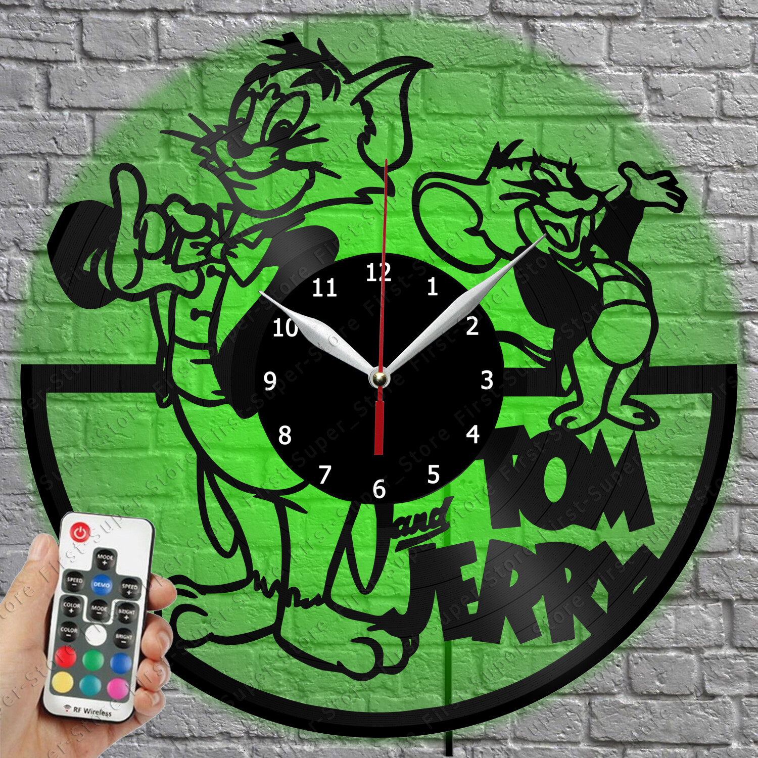 Tom and Jerry LED Vinyl Record Wall Clock with Light 1576