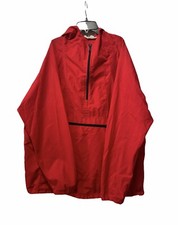 LL Bean Red Pullover Hoodie Anorak Windbreaker Jacket Vintage Made in USA XL