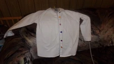 Women Blouse Button-Up Gitano Long Sleeve Shirt M White Rare Multi color button