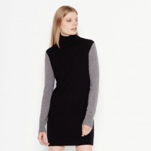 black cashmere turtleneck dress