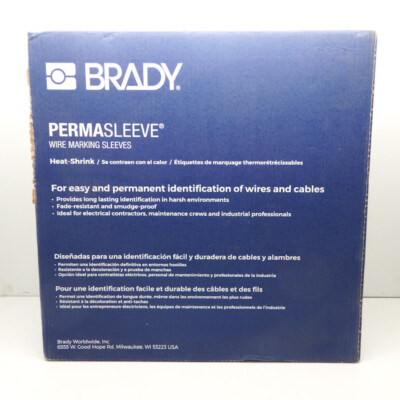 Brady 3'' Core PermaSleeve HX Heat Shrink Wire Marking Sleeves HX-375-150-WT