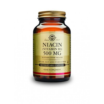 Solgar Niacin (Vitamin B3) 500 mg Vegetable Capsules 100 Count